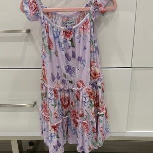 Posh Peanut Lavender Floral Tiered Sundress with Pink & Purple Blooms - 2T NWOT